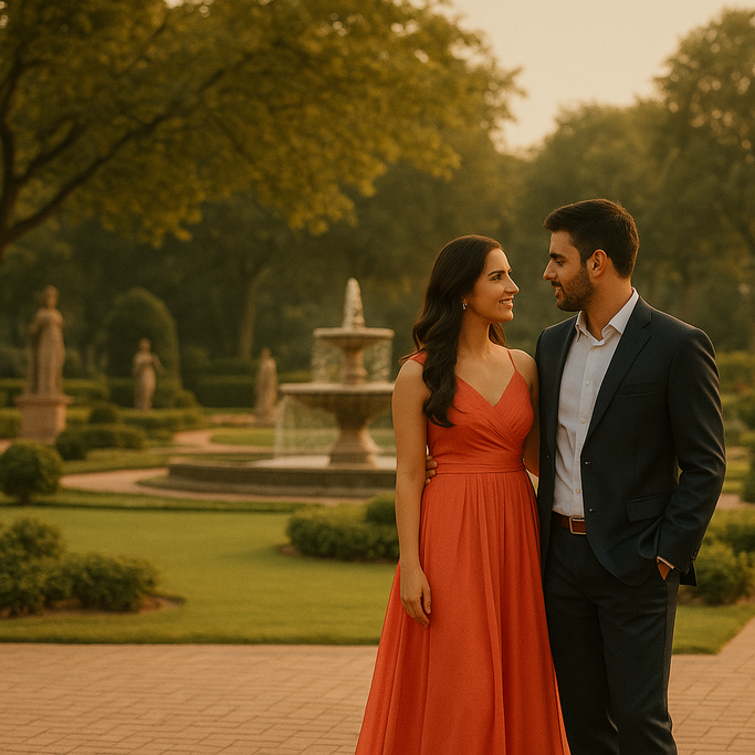 Dreamy Pre-Wedding Shoot at City Park Jaipur – Captured Moments of Love