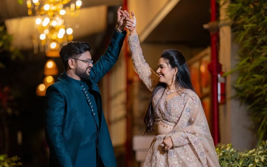 Couple dancing during wedding event photography by Vishal Photos Jaipur