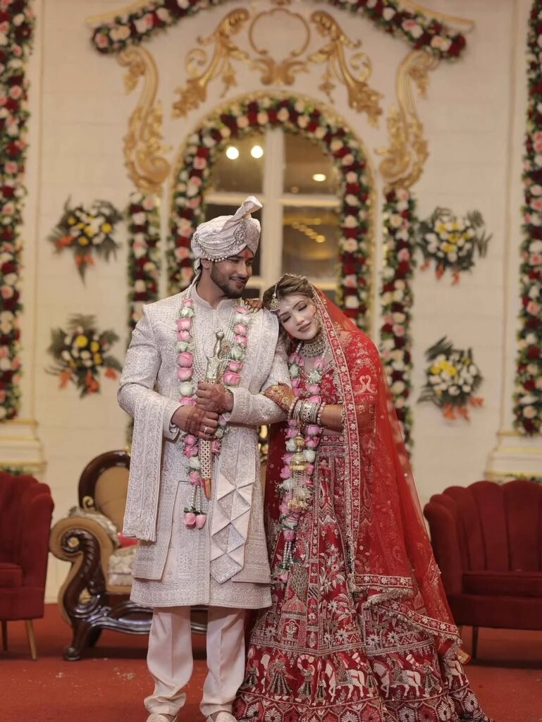 Candid wedding photography in Jaipur with bride and groom by Vishal Photos