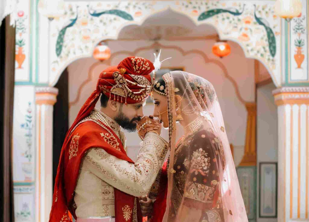 Bride and groom during wedding ceremony in Vaishali Nagar Jaipur